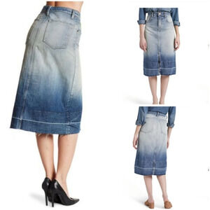 Current/Elliott Blue The Slit Midi‎ Skirt